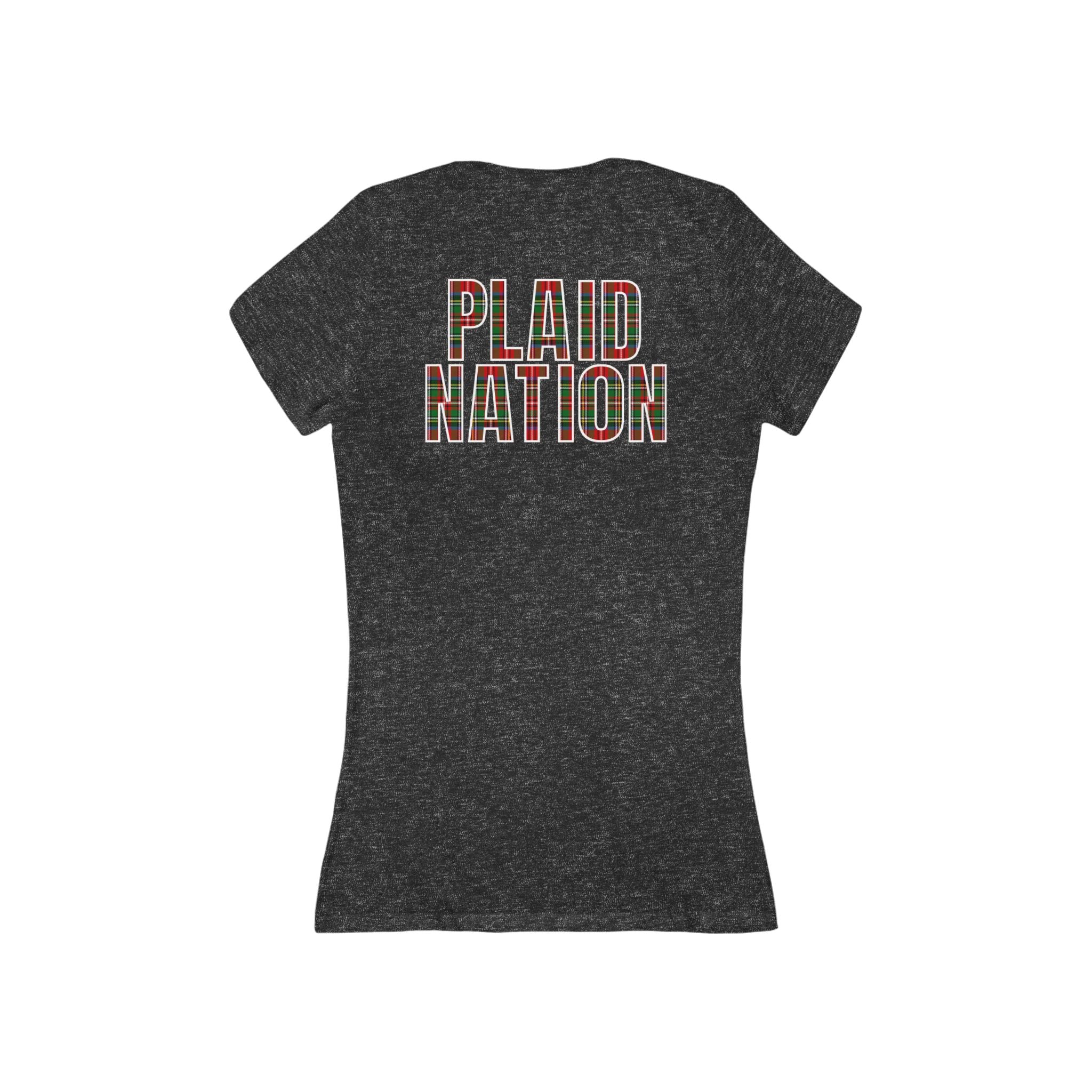 Plaid Nation Deep V-Neck Tee